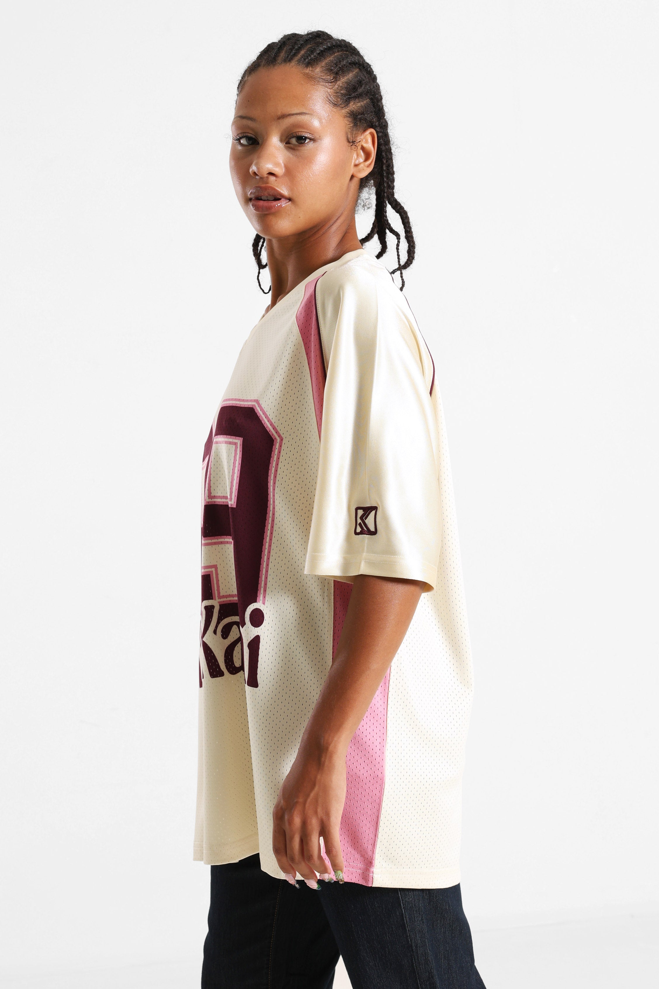 Oversize Mesh T-Shirt - Vanilla + Berry + Pink