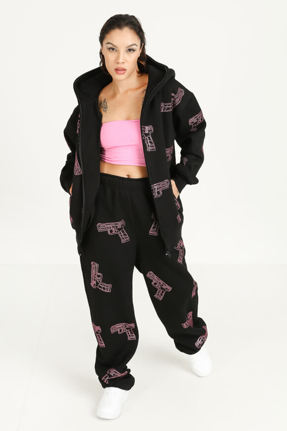 Hooded sweat jacket - Black