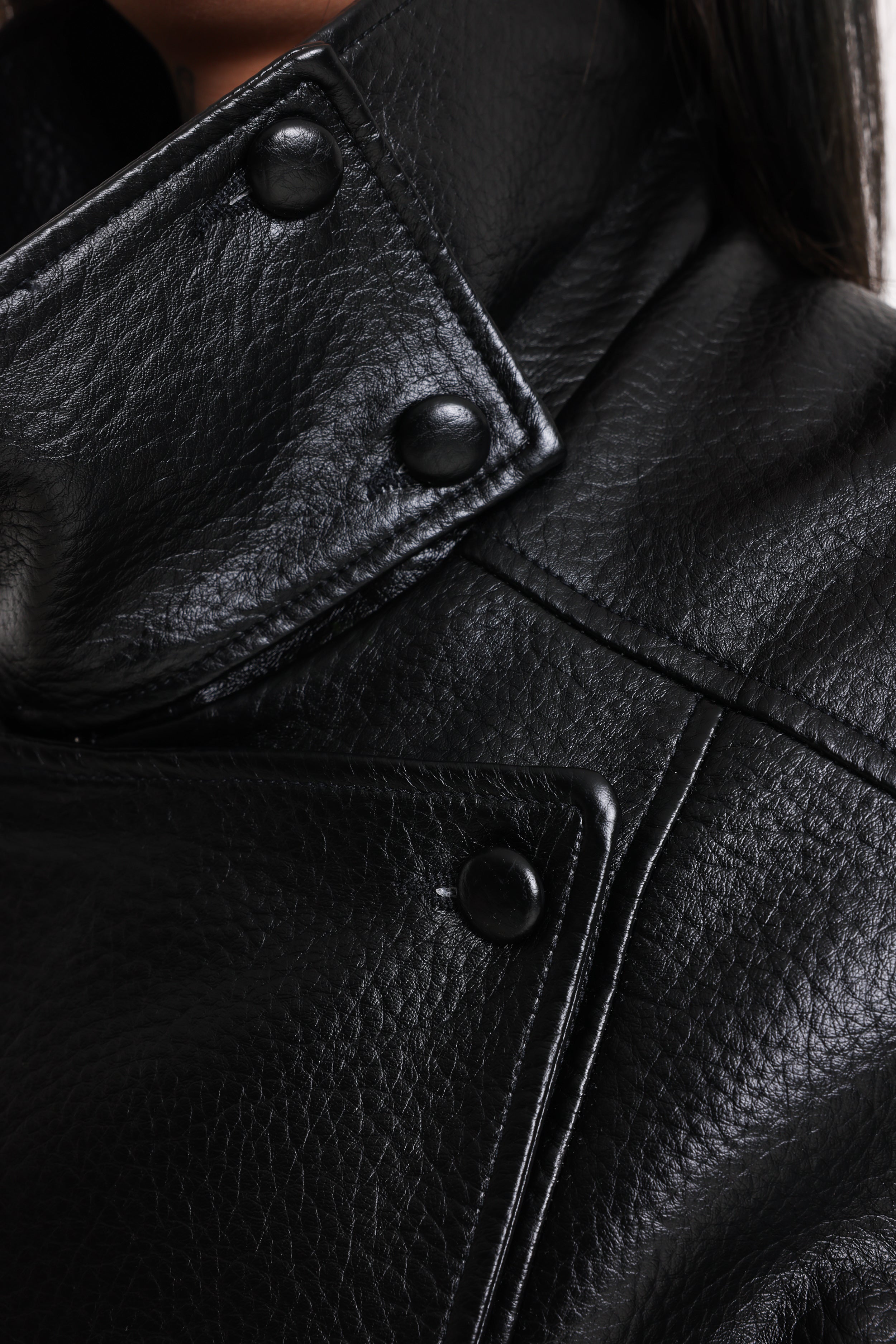 Faux leather jacket - Black
