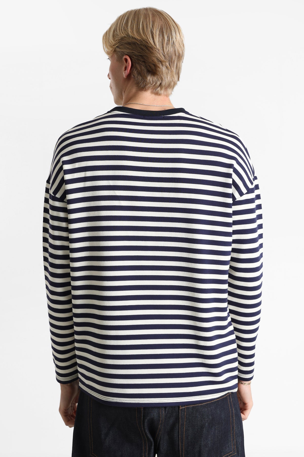 Langarmshirt - Offwhite + Navy