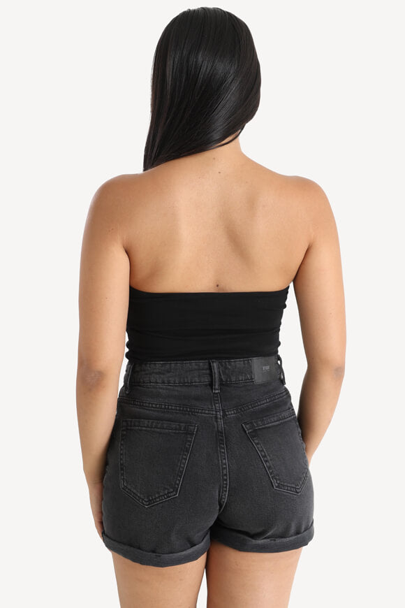 Bandeau Crop Top - Schwarz
