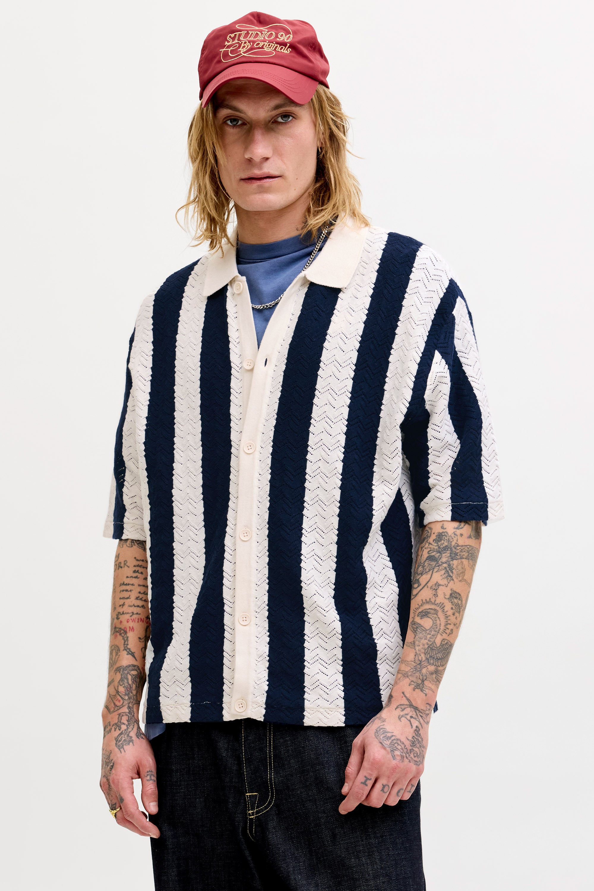 Tyler Strickhemd - Sea Salt + Sky Captain