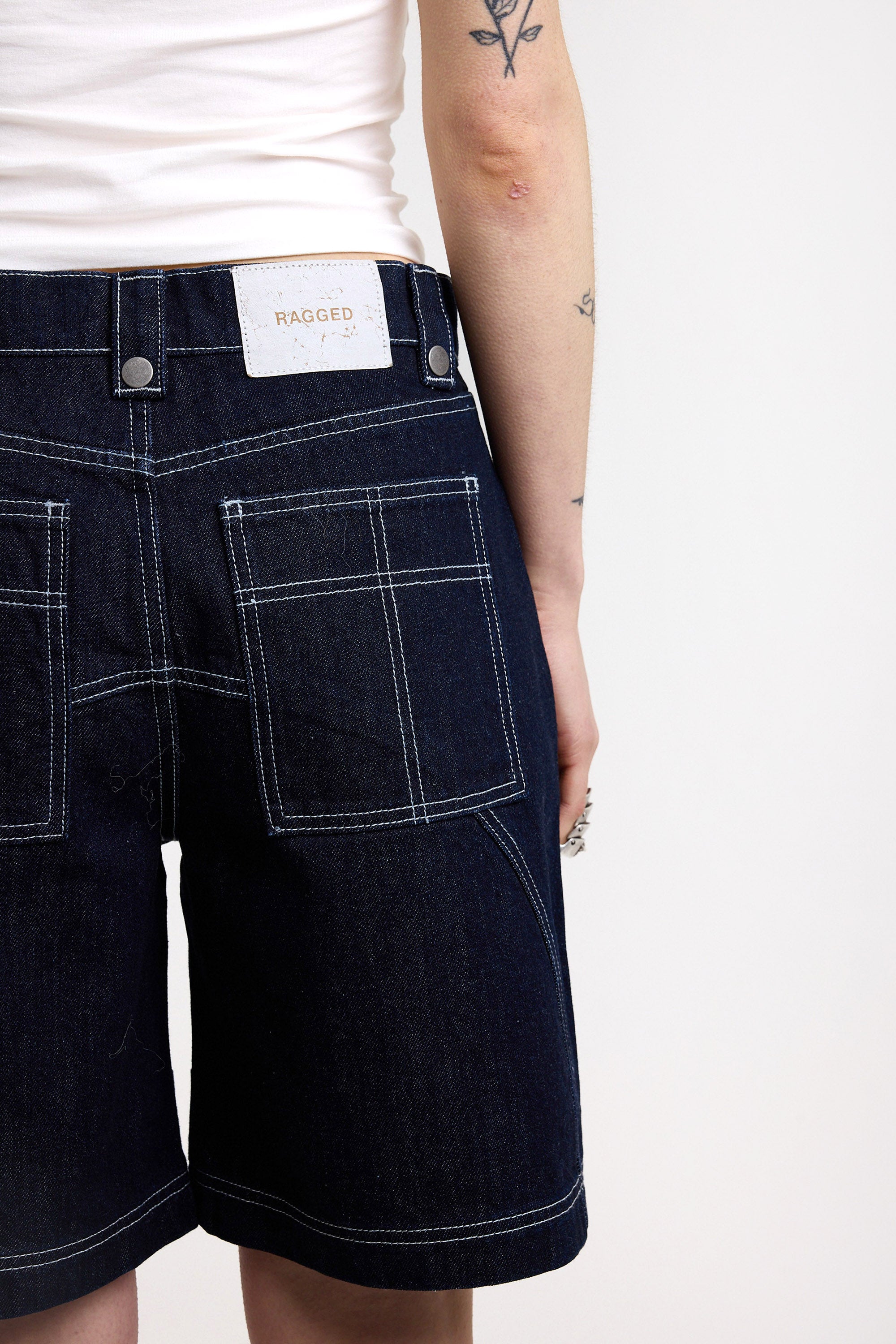 Kid Jeans Bermudashorts - Dark Indigo Wash