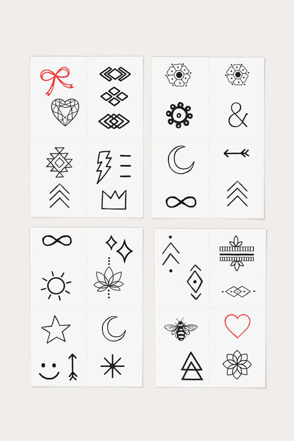 Finger Tats tattoos éphémères - Black + Red