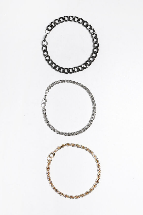 Lot de bracelets - Couleur Or + Anthracite + Argenté