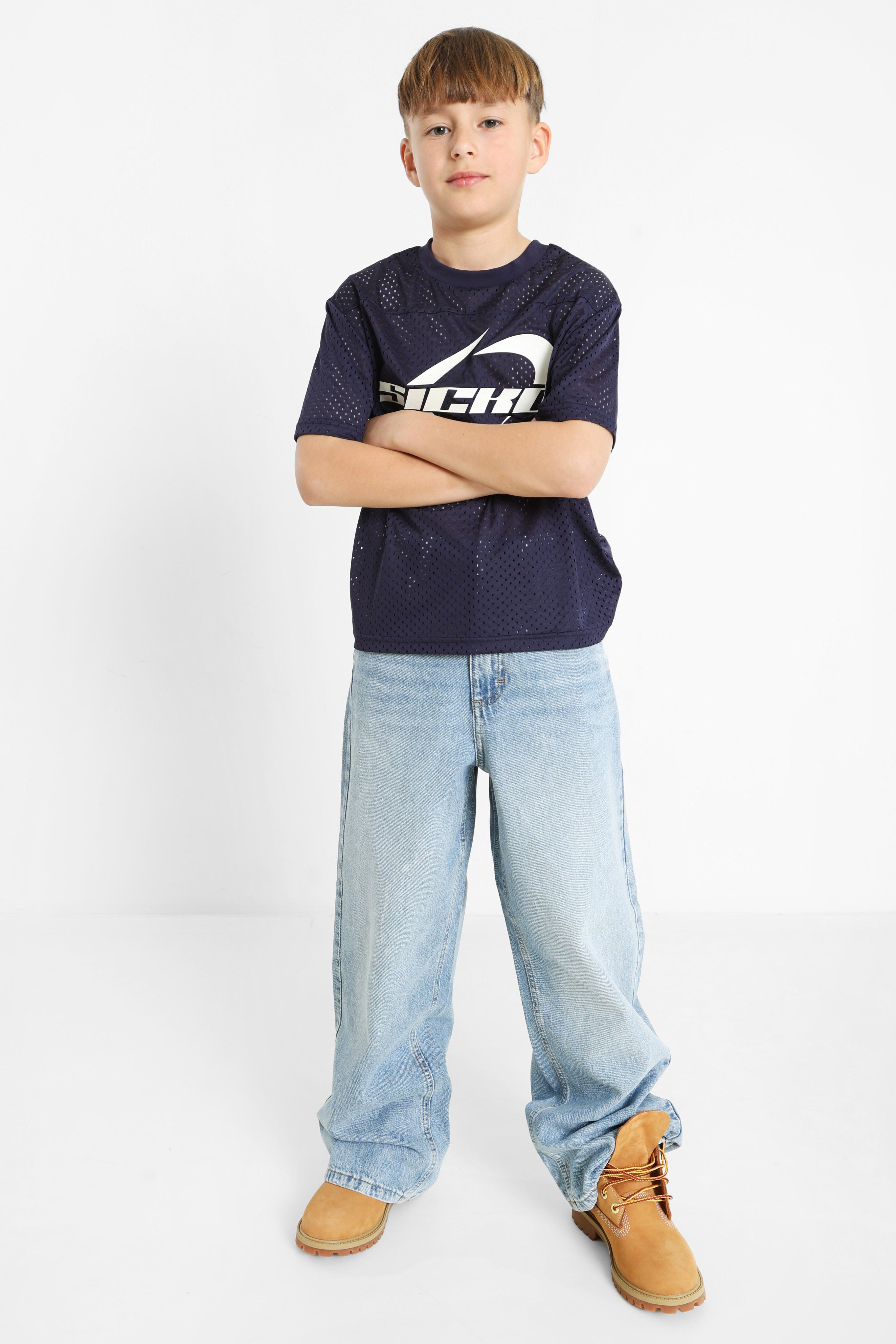 Mesh T-Shirt - Marineblau