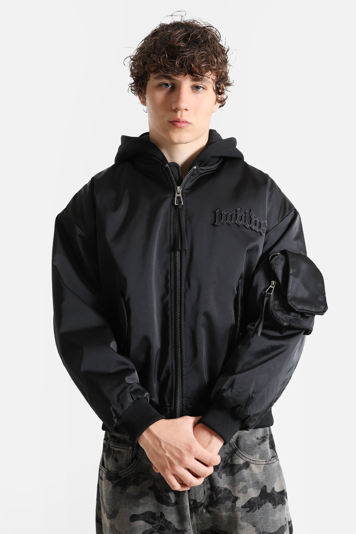 Wattierte Bomberjacke - Black