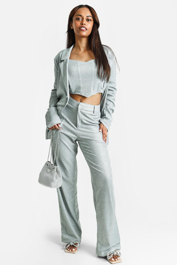 Glitzer Blazer - Silber