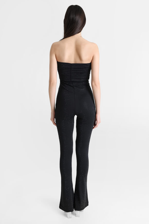 Langer Overall mit Strass - Schwarz