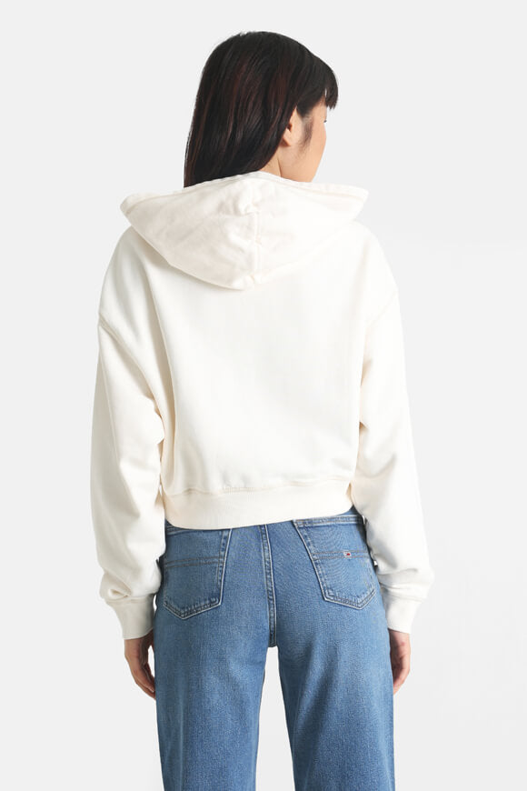 Tpstitch Badge Crop Kapuzensweatshirt - Ancient White