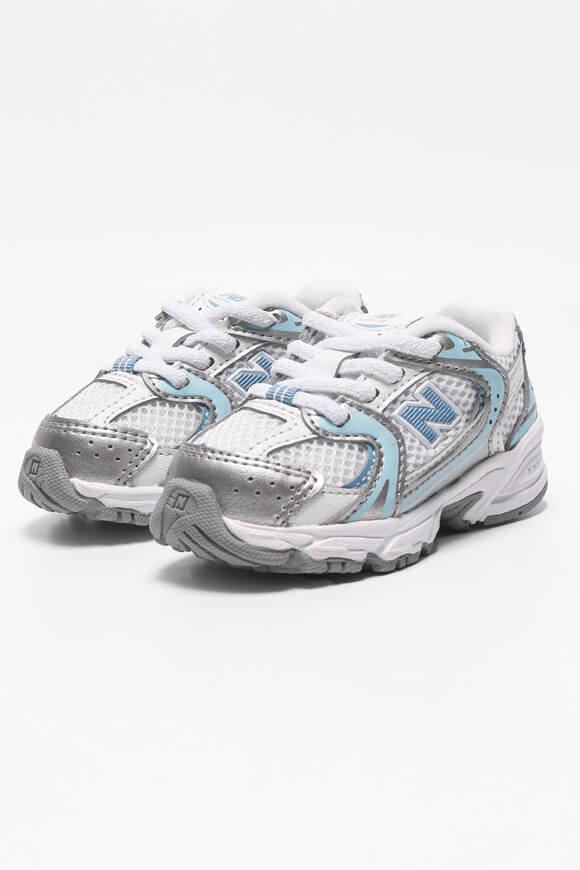 Core Baby Sneaker - White + Light Blue + Silver