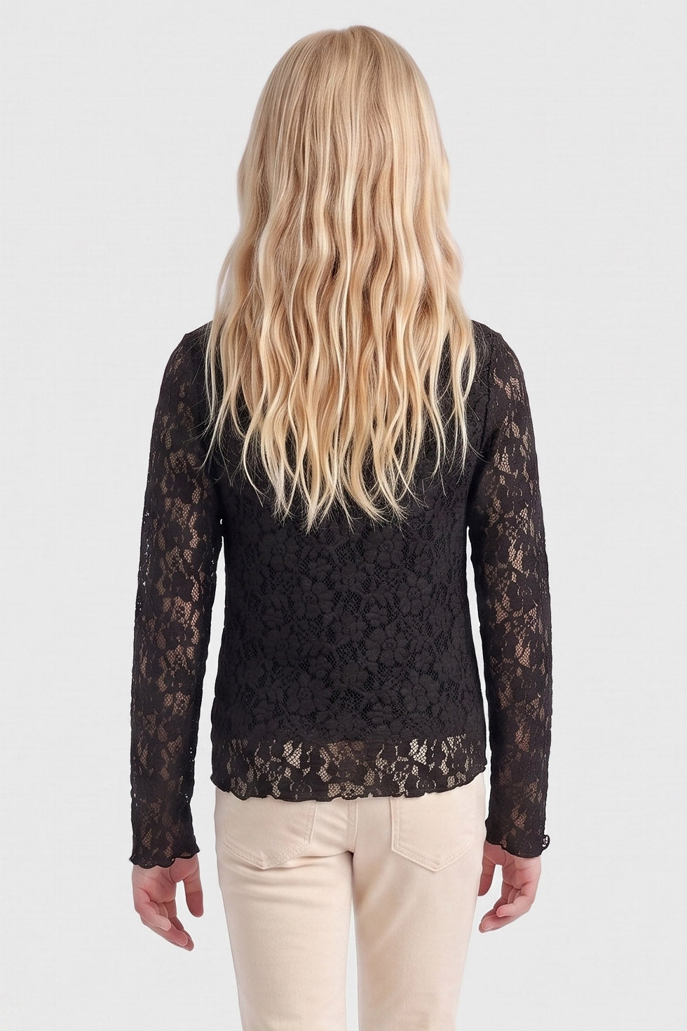 KOGLEIKA long-sleeve lace shirt - Black Coffee