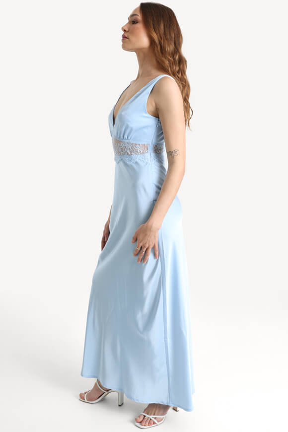 Maxi abito in raso - Azzurro