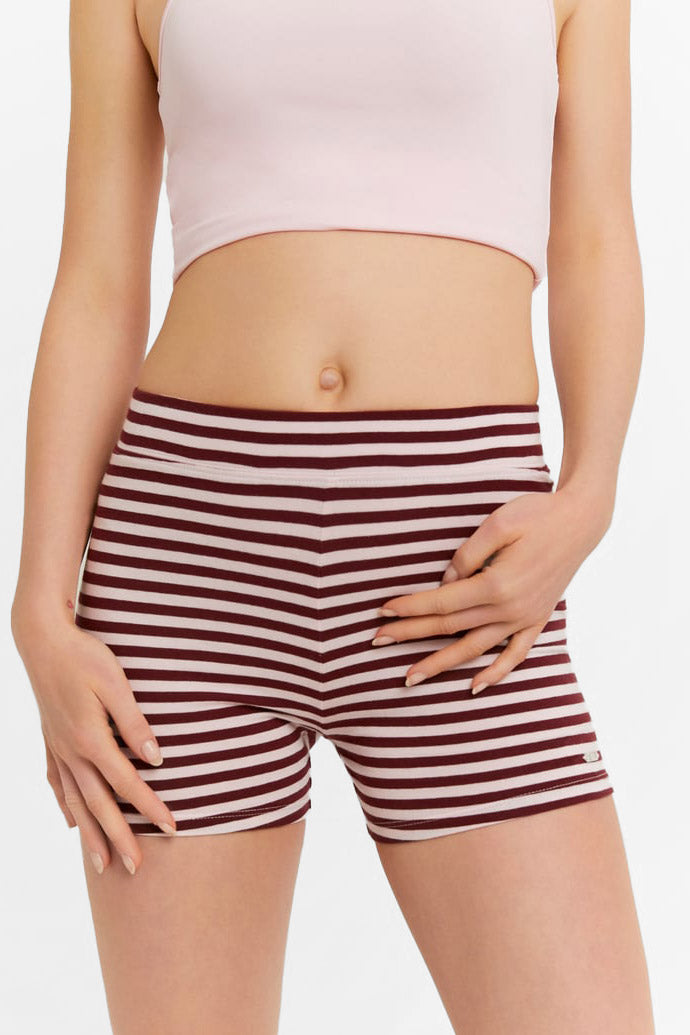 Fabric shorts - Bordeaux + Light Pink