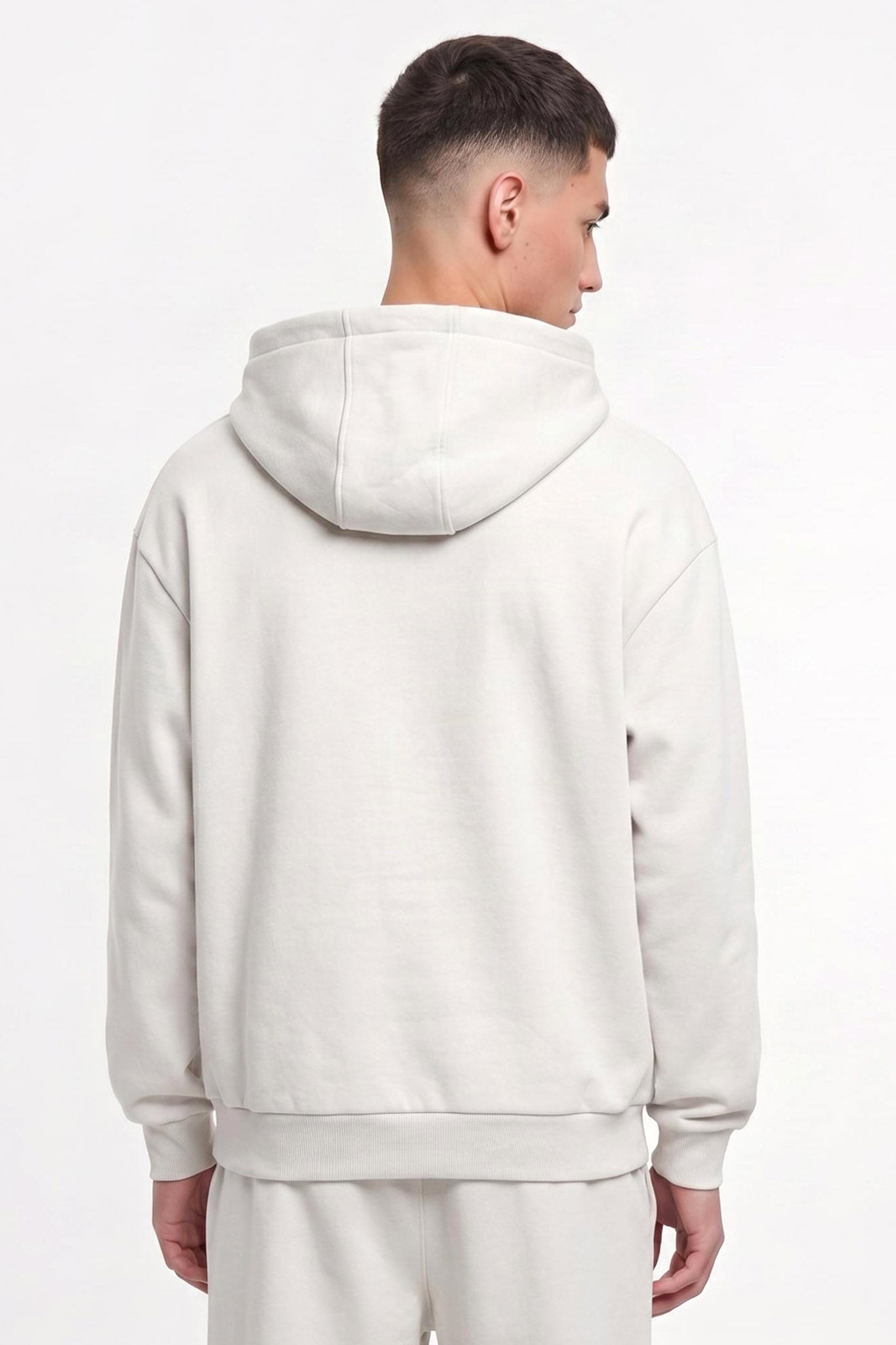 Fluffy zip-up hoodie sweatshirt - Offwhite