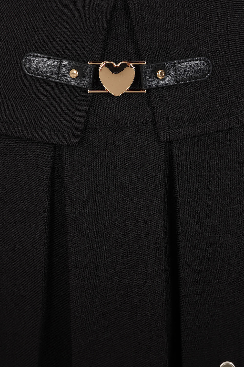 Minigonna plissettata in tartan con borchie - Black