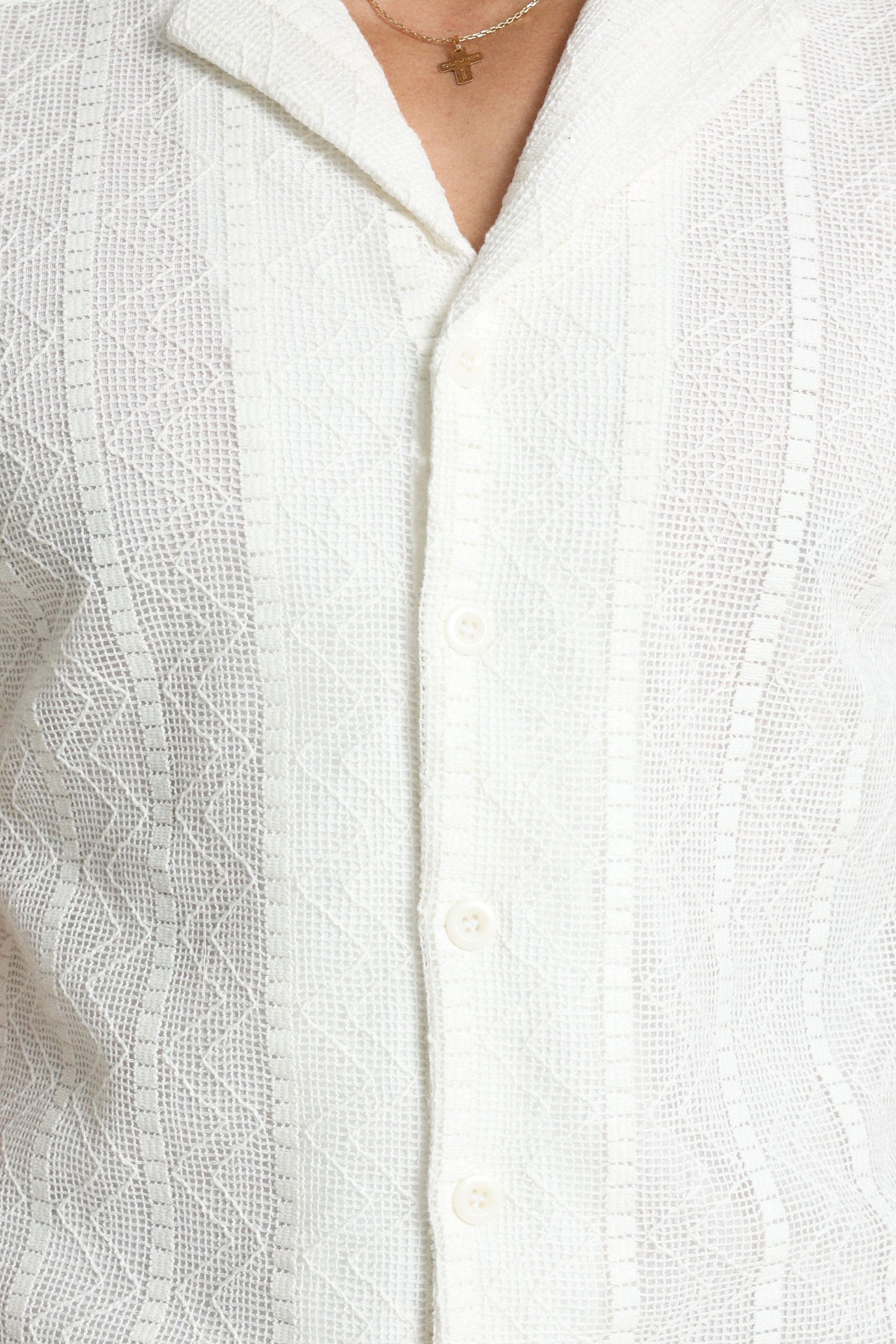 Shirt in structured fabric - White