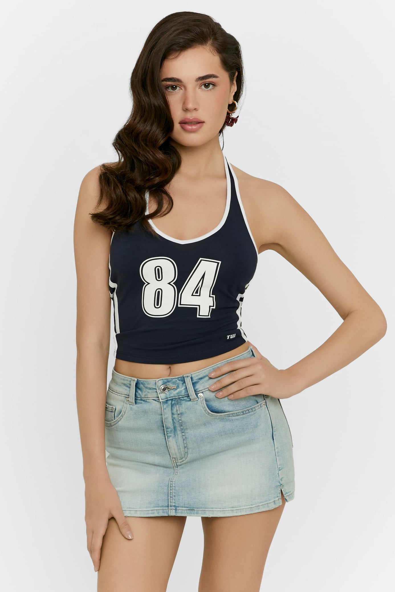 Top court dos nu - Navy + White
