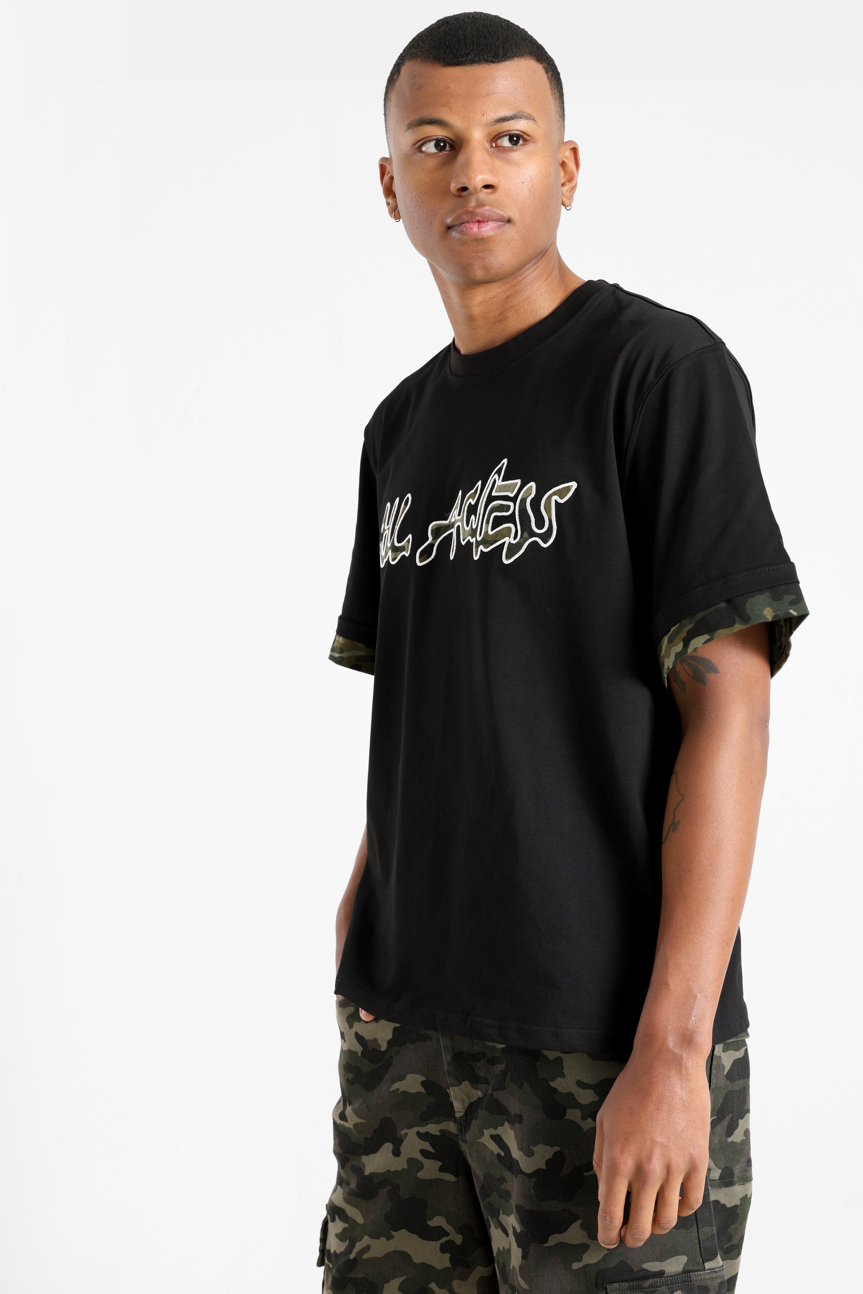 T-Shirt - Noir + Camouflage