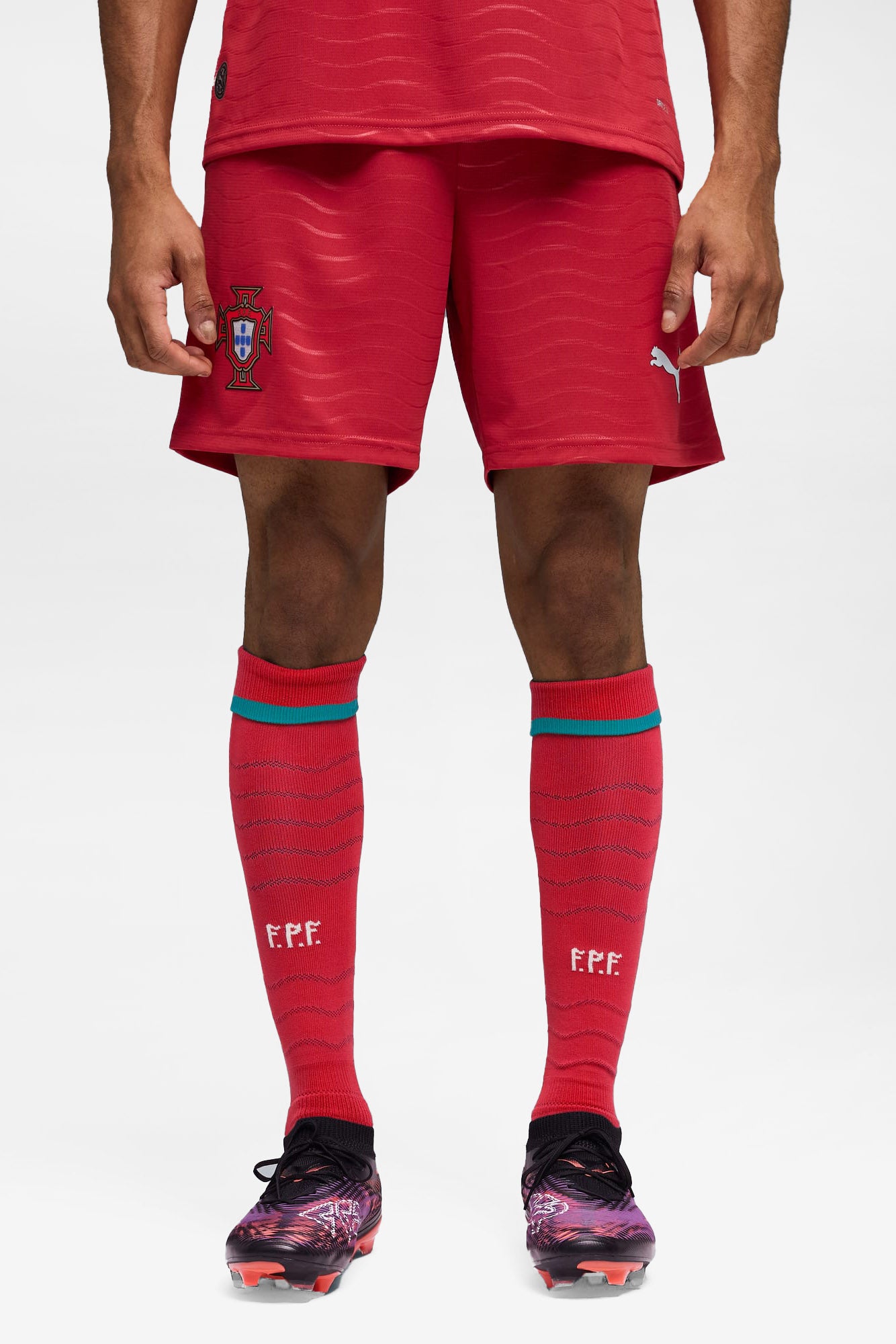 Home Portugal 2026 Mesh Shorts - Red + Green Lagoon