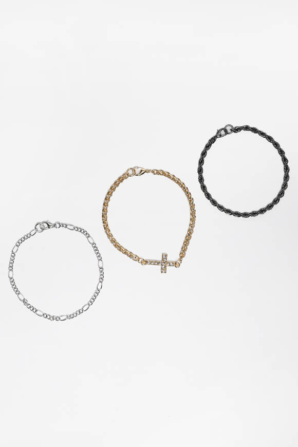 Lot de bracelets - Couleur Or + Anthracite + Argenté