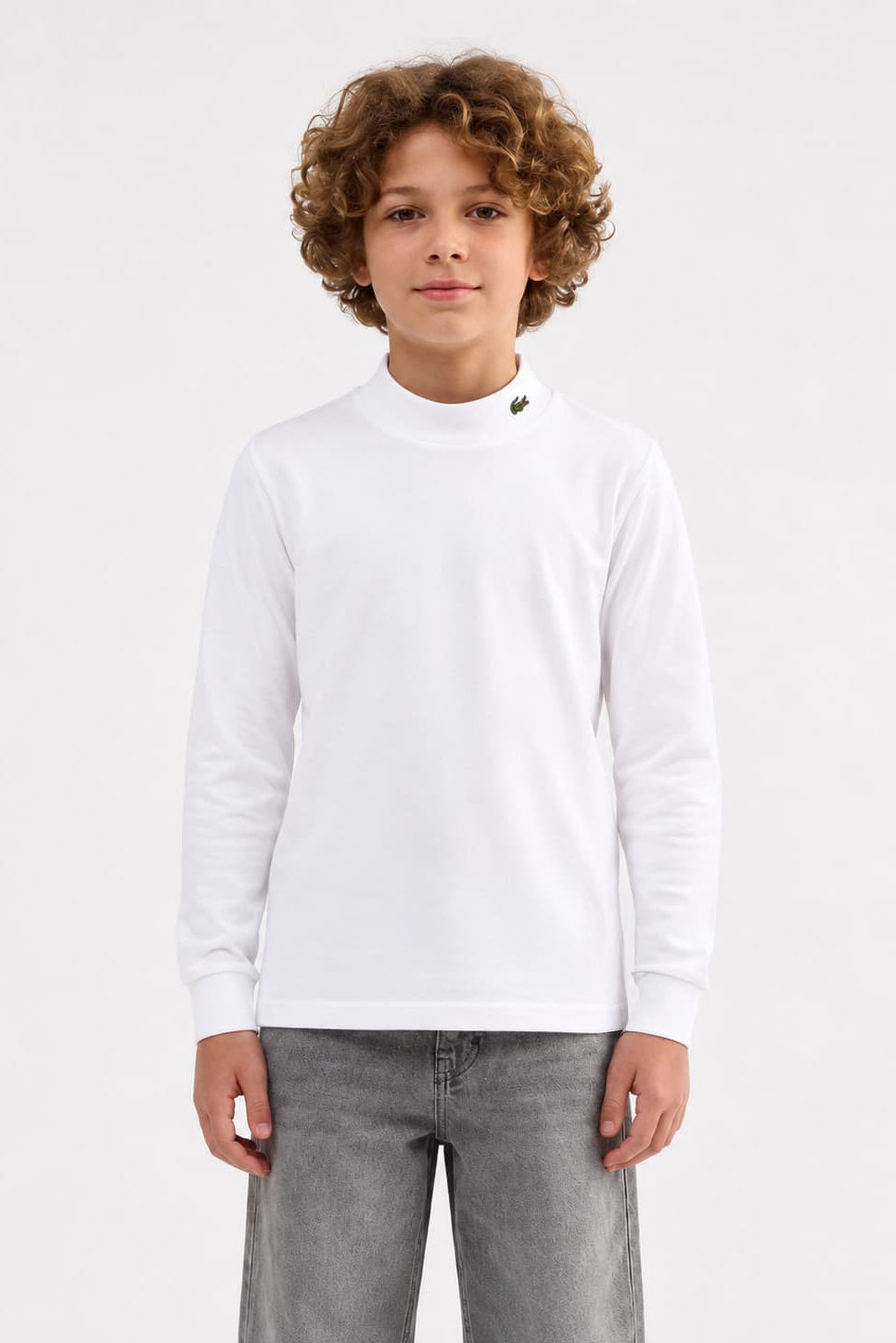 Long-sleeve turtleneck shirt - White