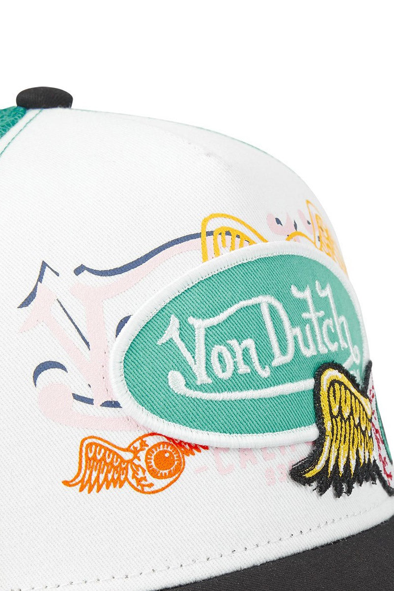 Cappellino trucker / snapback - White + Green + Black