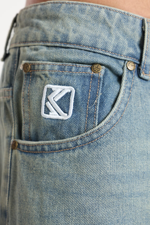Short baggy fit denim - Bleached Blue