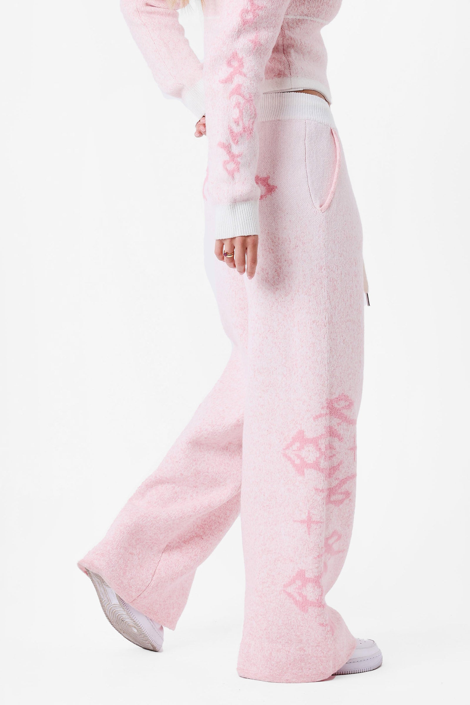 Strickhose - Pink + Offwhite