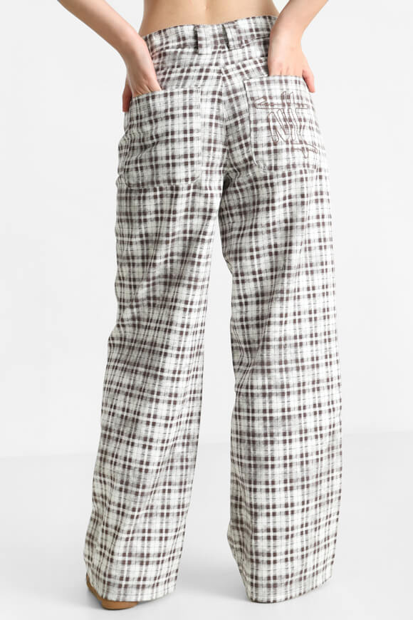 Pantaloni di stoffa - marrone + bianco sporco