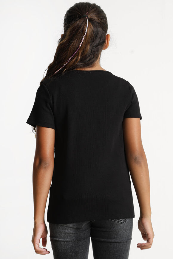 T-shirt à côtes - Jet Black