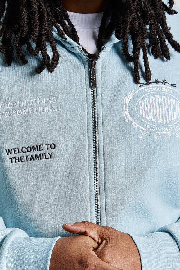 Sweat ample zippé à capuchon - Sterling Blue