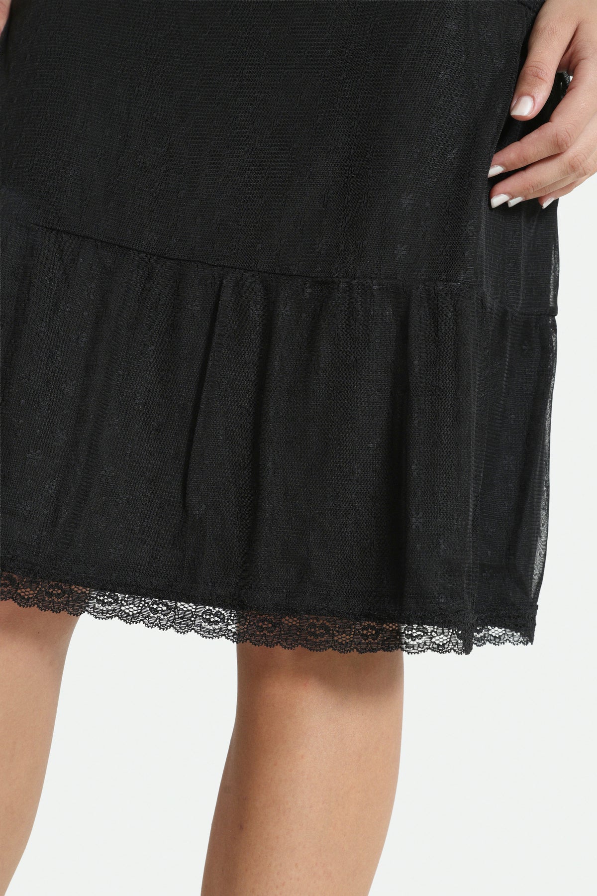 Midi mesh skirt - Black