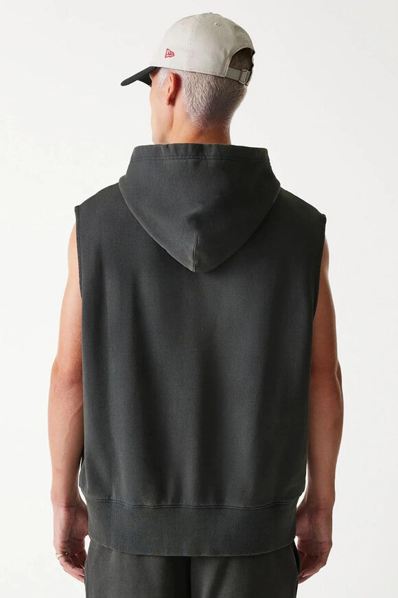 Sleeveless sweatshirt with hood - Washed Grey