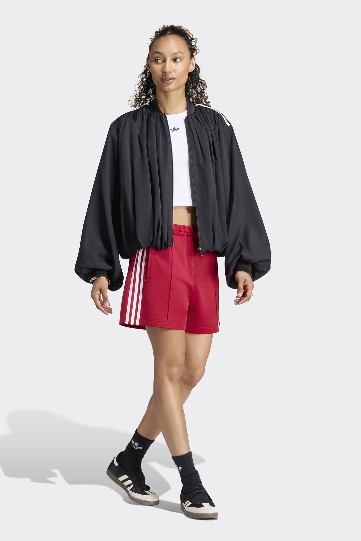 Balloon Plissee Trainingsjacke - Black