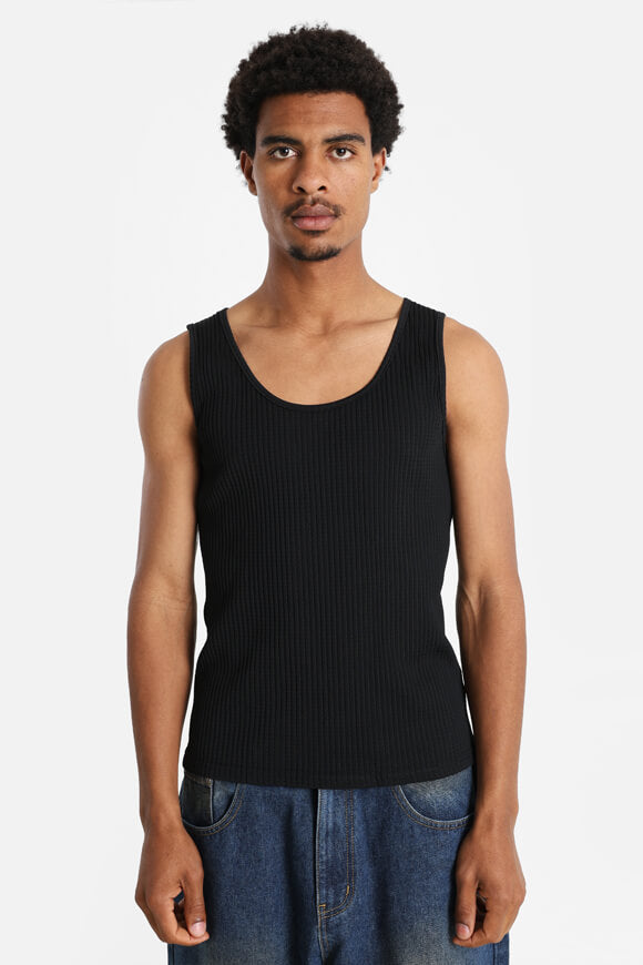Structured tank top - black