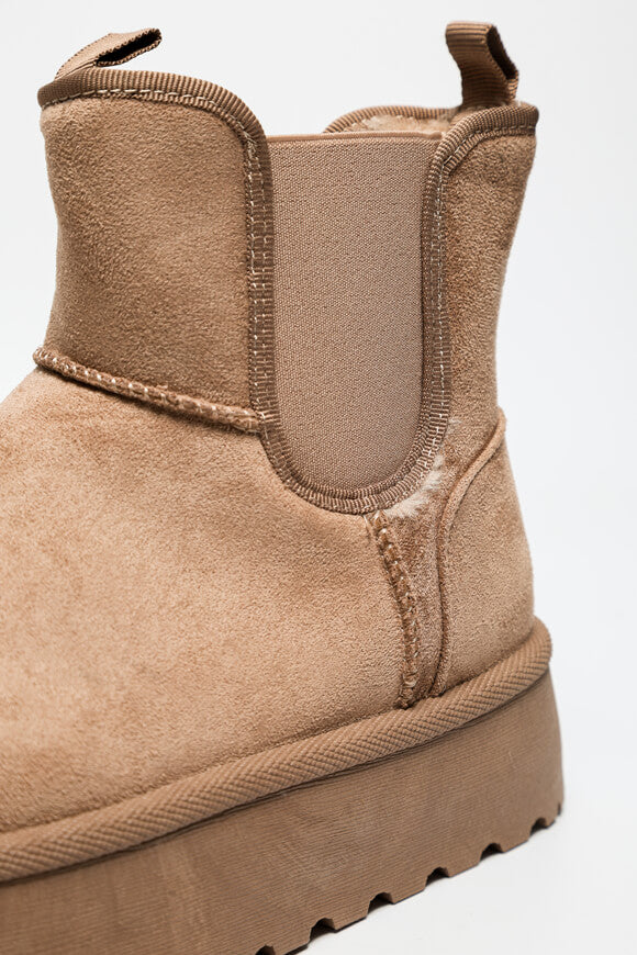 Gefütterte Plateau Stiefelette - Sand
