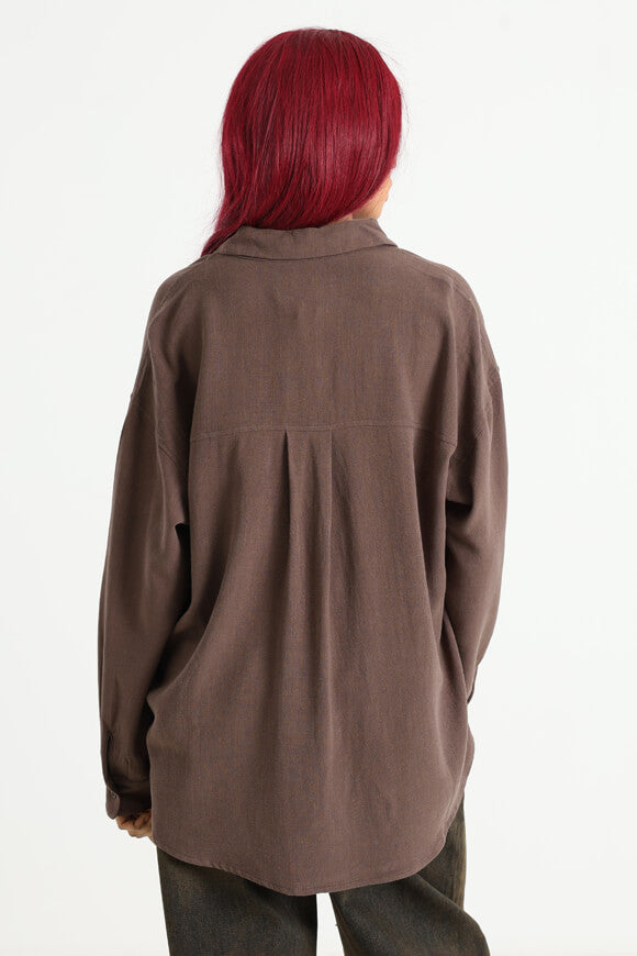 Chemise oversize en lin - Marron