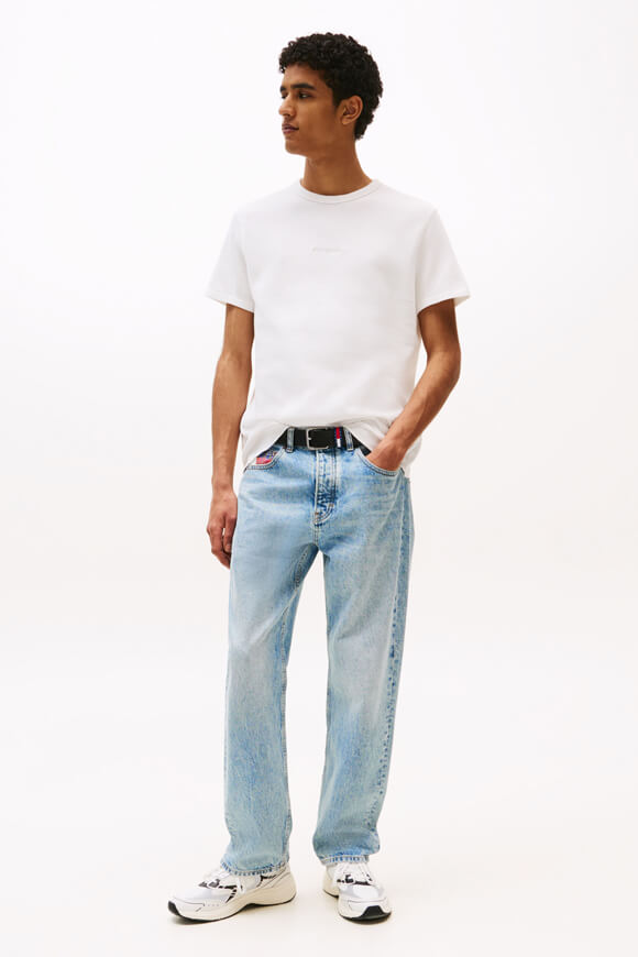 T-shirt con texture waffle - Bianco sporco