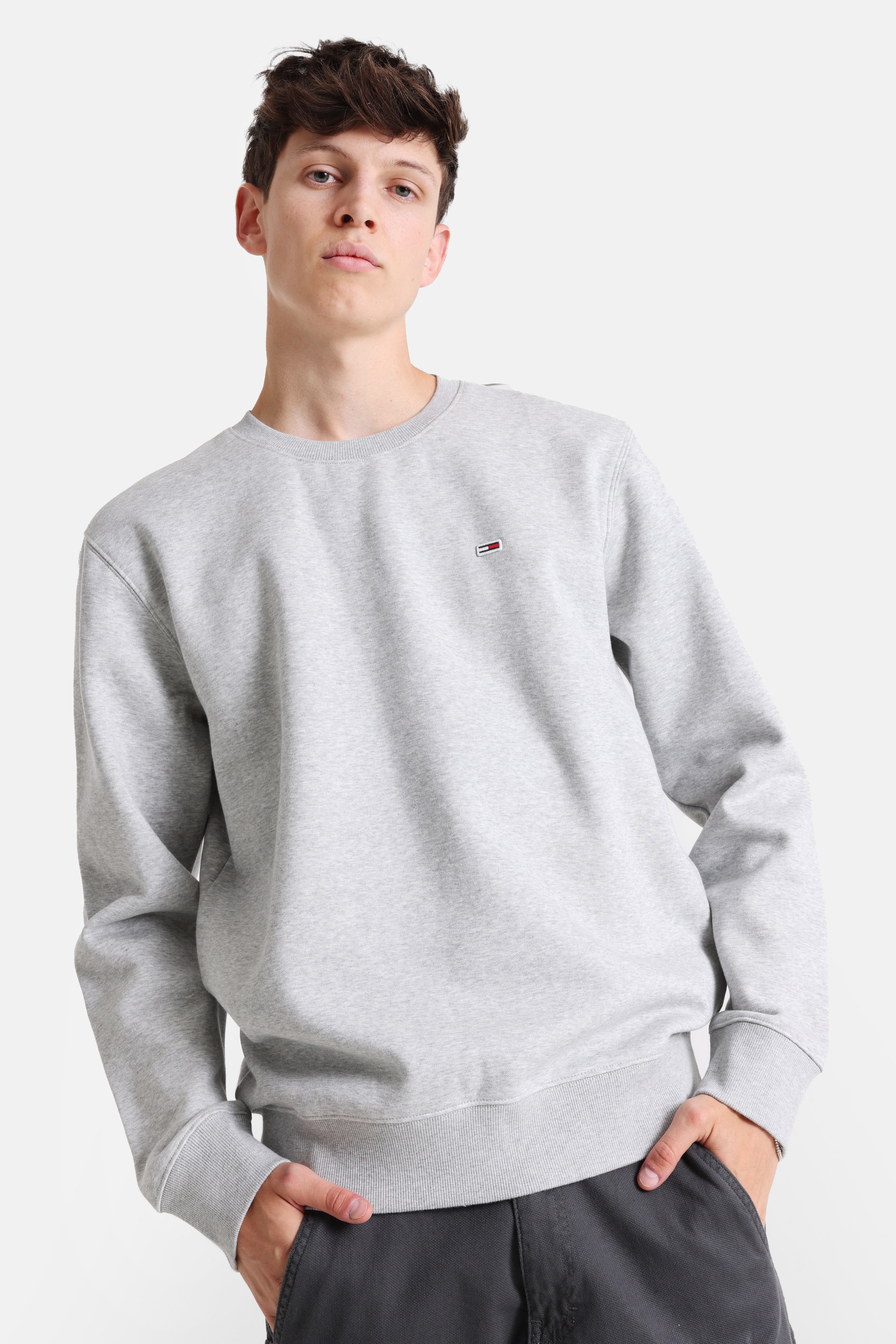 Flag Fleece Sweatshirt - Hellgrau meliert
