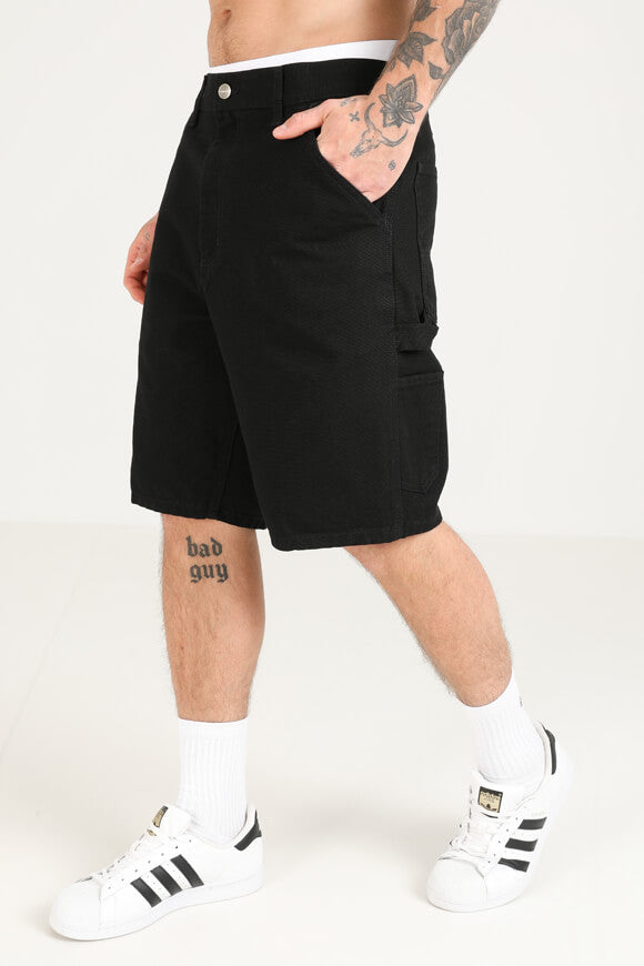 Single Knee Jeansshorts - Black Rinsed