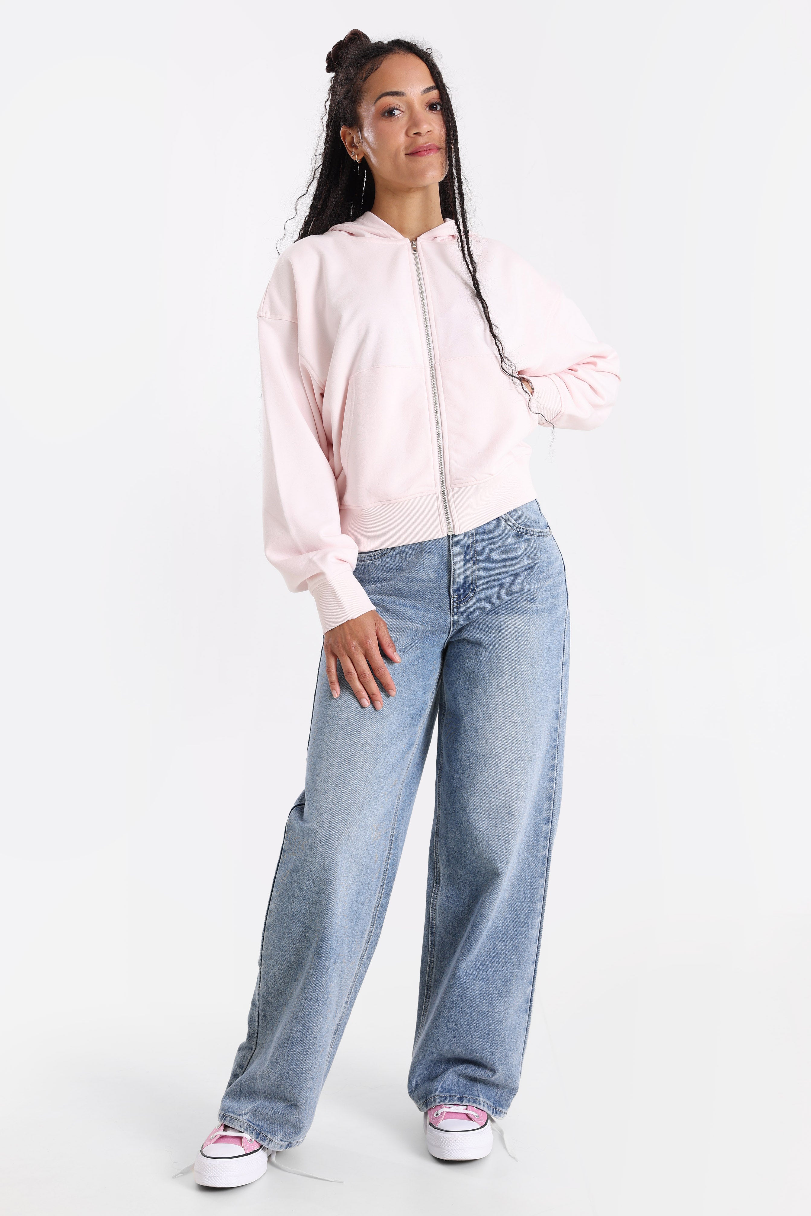 Kapuzensweatjacke - Hell Pink