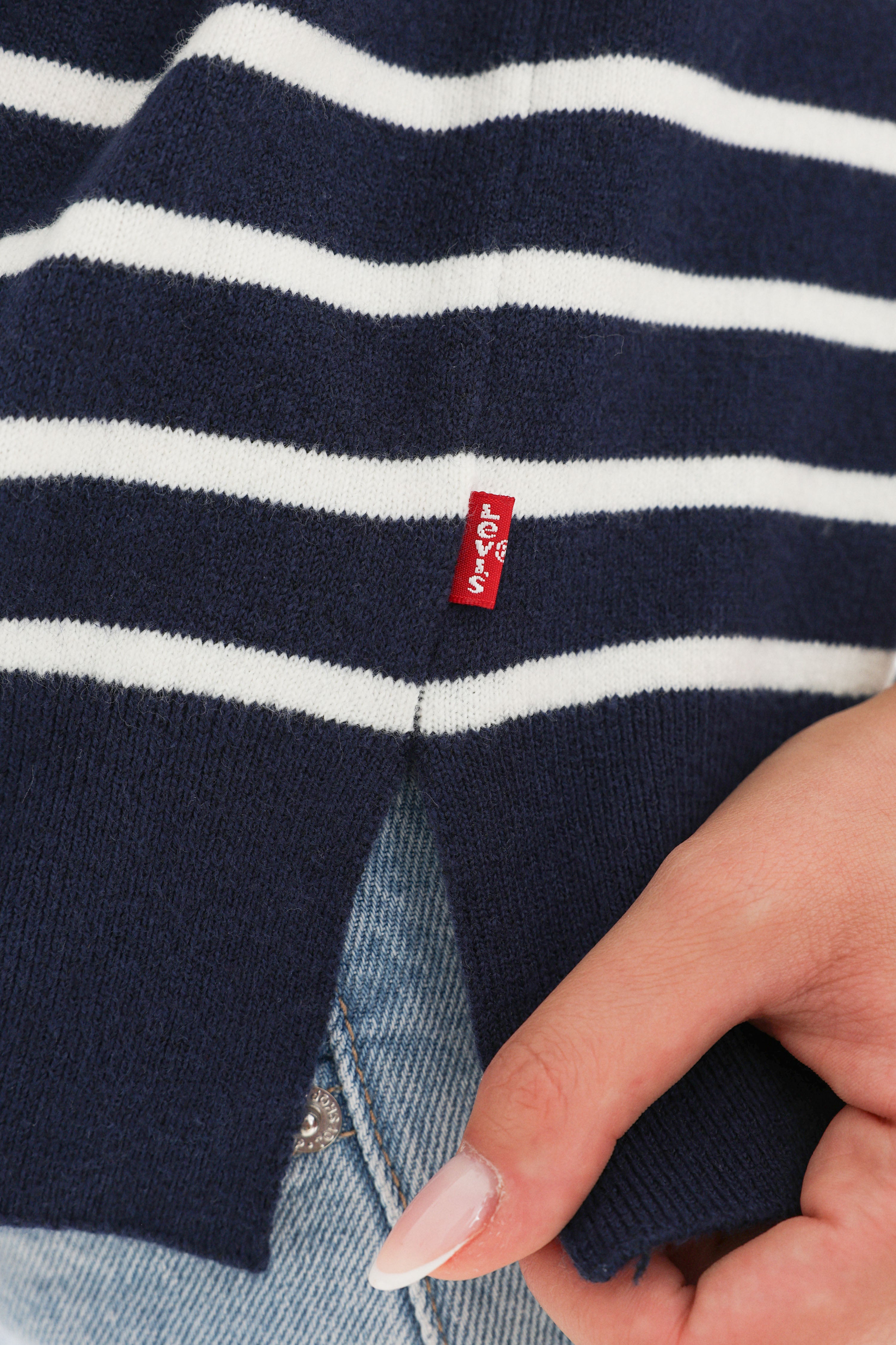 Knitted sweater - Dark Navy + Offwhite
