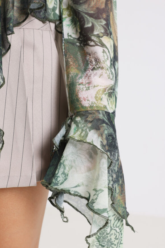 Mesh Cardigan - Grün