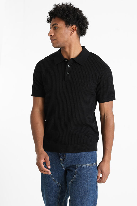 JPRBLAKIAN knitted polo shirt - Black