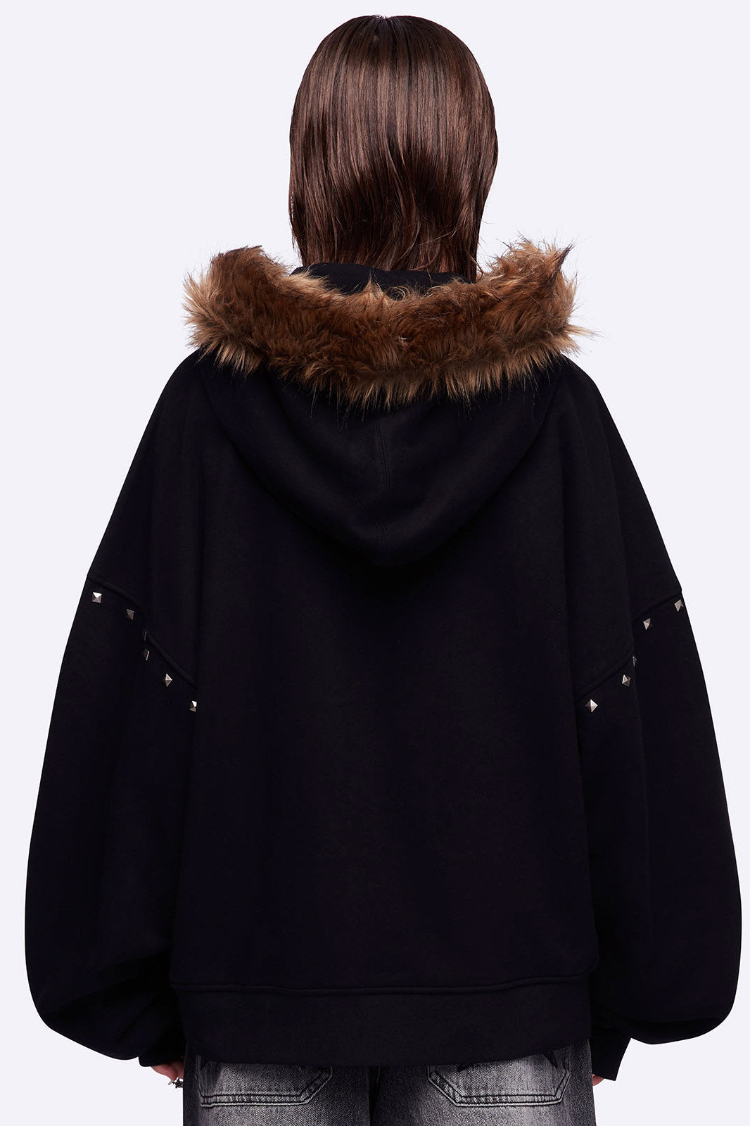 Chaotic Oversize Kapuzensweatjacke - Black