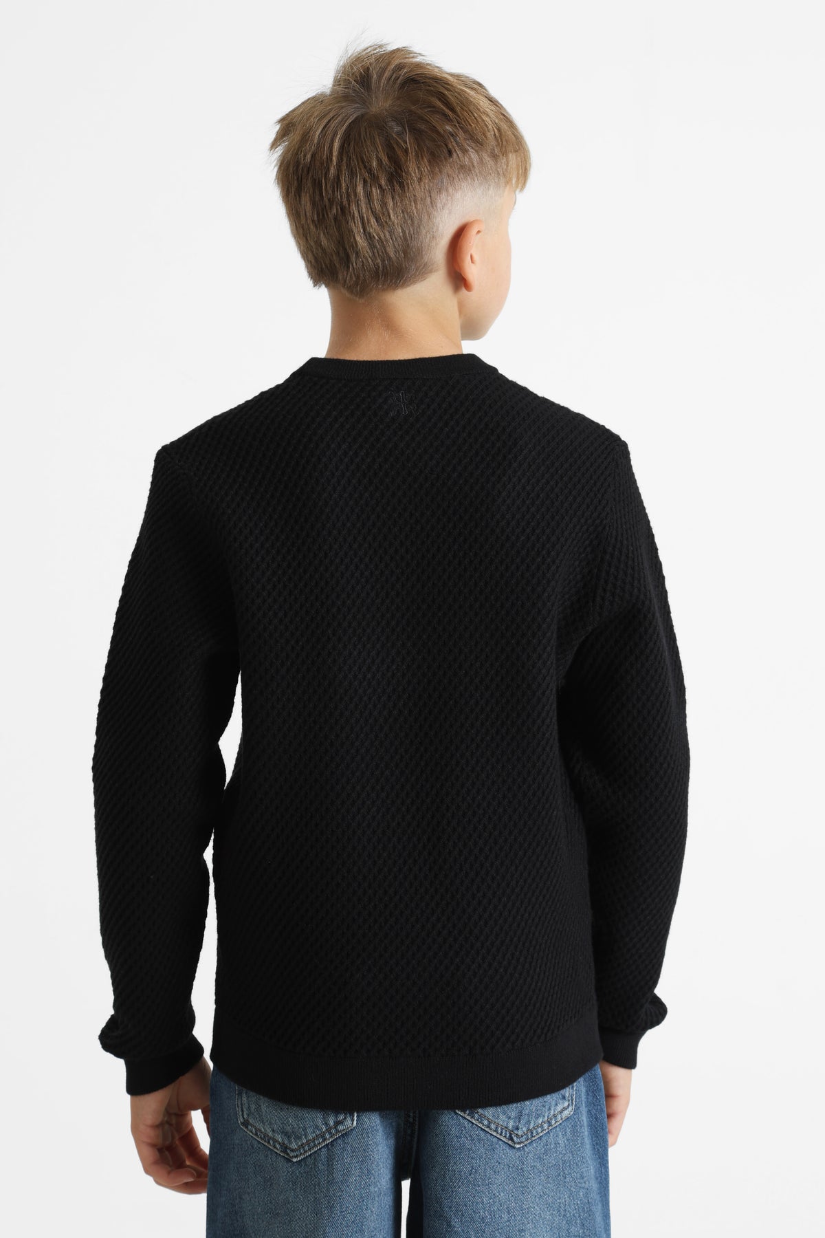 Maglione in maglia strutturata - Nero