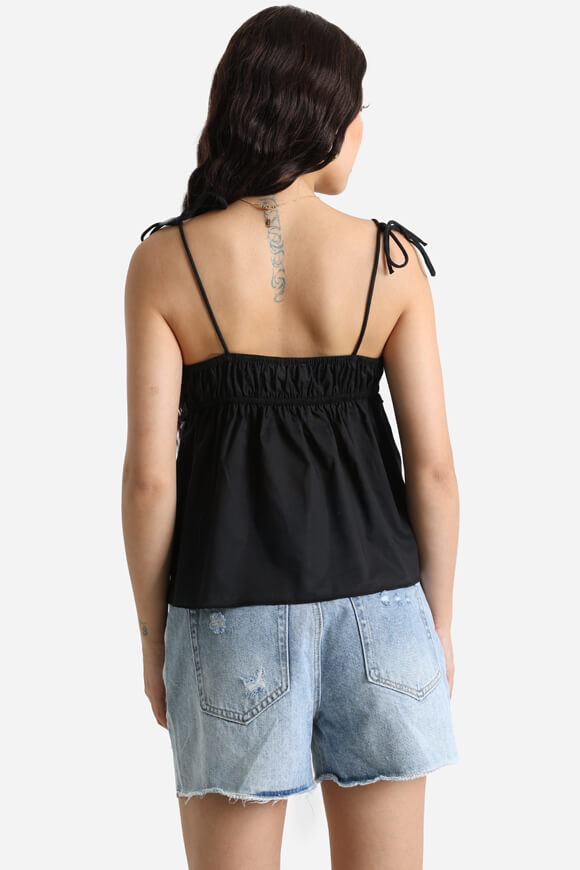 Crop Trägertop - Schwarz