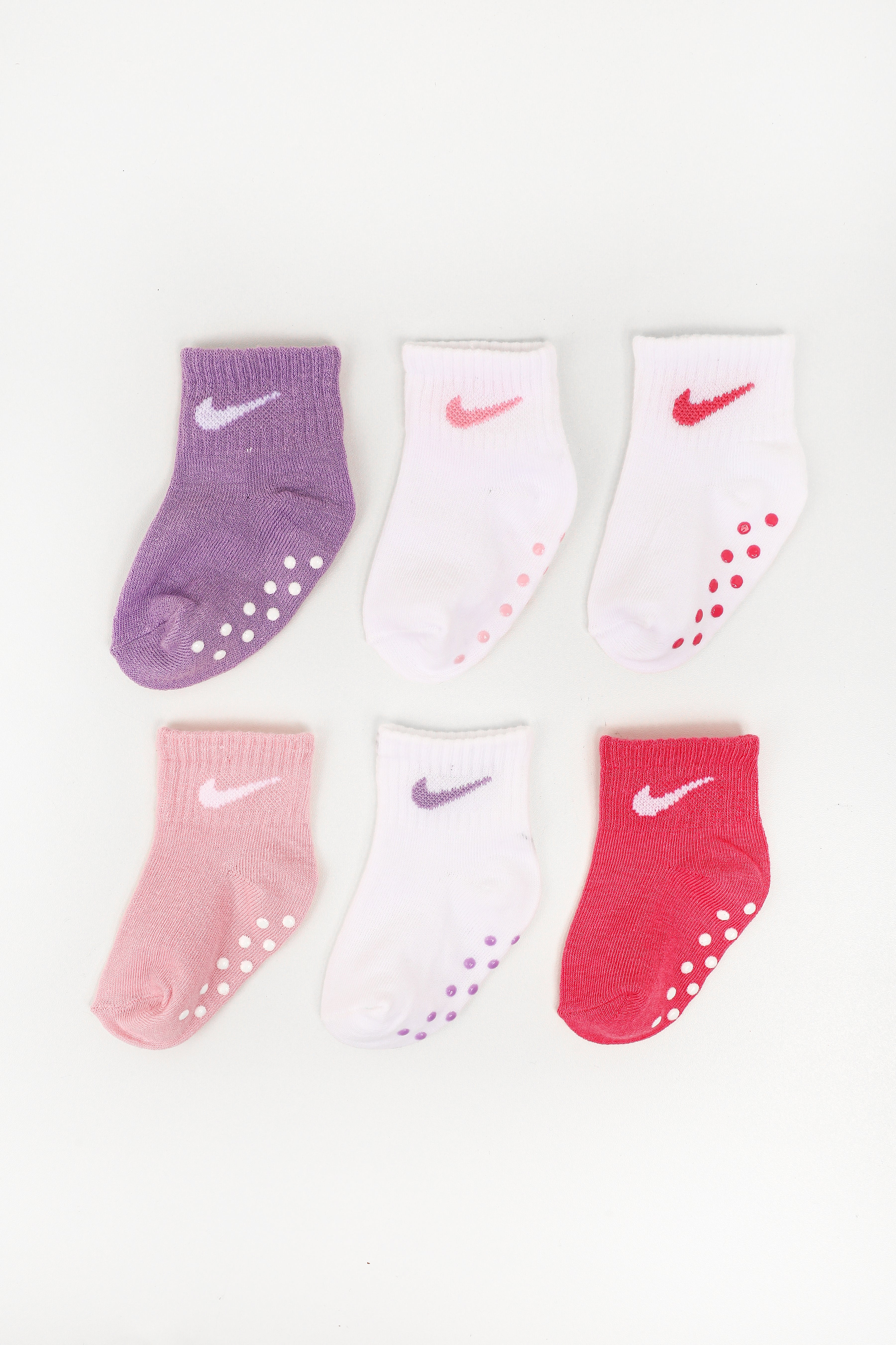 Set di 6 paia di calzini per neonati - White + Rosa + Lilac