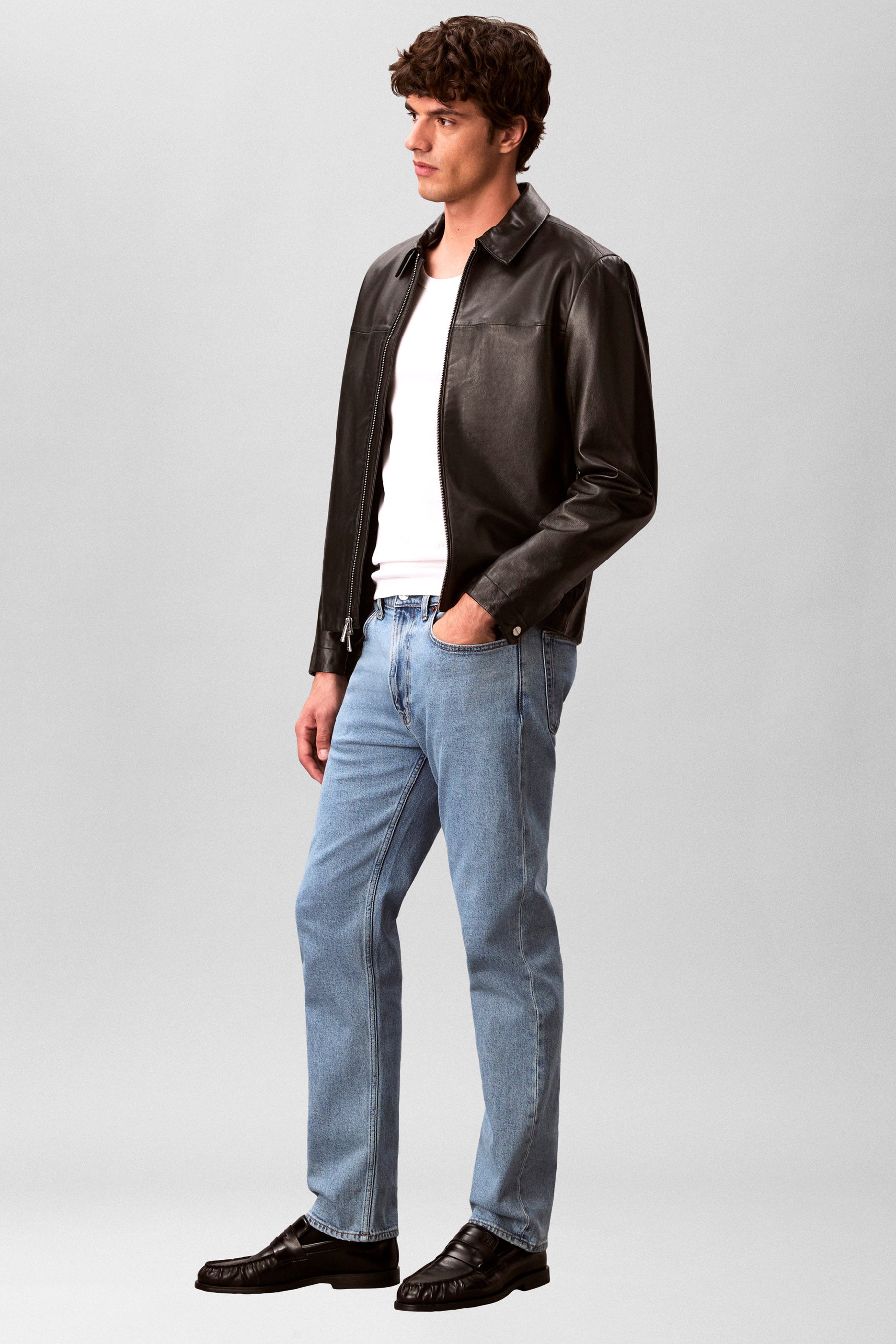 Straight Fit Jeans L32 - Adam Lt Stone